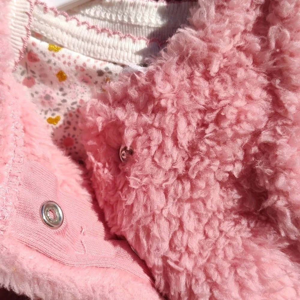 NWT Carter's infant baby faux fur 3 piece set and onsie 3 months